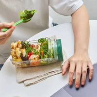 Salad Pod, Vertical Layering Salad Pod Built Plastic Salad Storage Jar, Food-Grade Bpa-Free, Sealed Leak-Proof, Transparent Jar