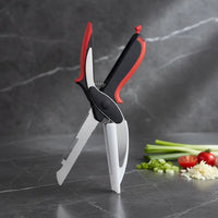 6-In-1 Upgraded Kitchen Scissors with Cutting Board (Gen 2) – Stainless Steel Food Shears with Safety Lock, Multipurpose Cutter for Meat, Vegetables, Cheese & Fruit